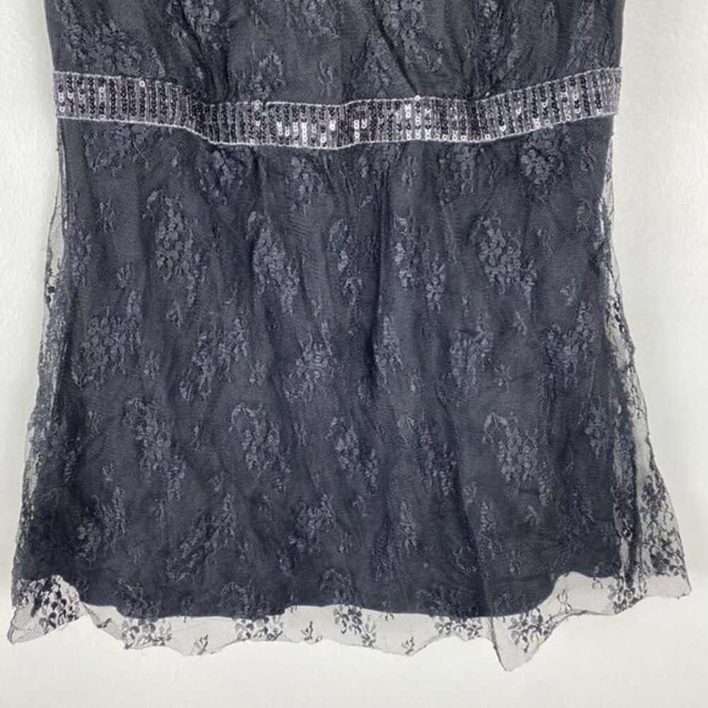 VTG Y2K Fairy Babydoll Whimsygoth Top Black Cottagecore Sz Small Lace Witchy - Picture 3 of 6